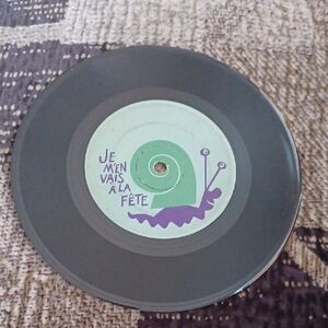 4/$30 French Vintage Vinyl Record with Snail Design - Elementary School Songs